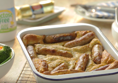 Lactose Free Toad in the Hole with an Italian Twist