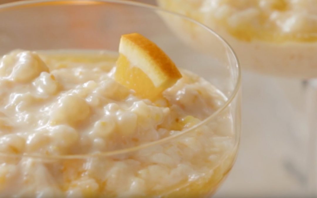 Lactose Free Rice Pudding with Orange & Cardamom Syrup