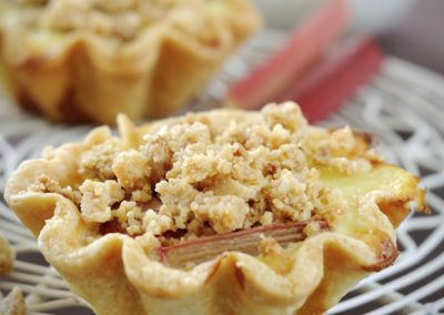 Egg Custard and Rhubarb Tart