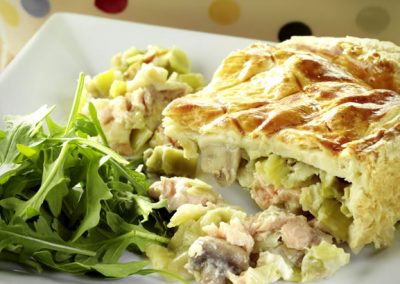 Salmon, Mushroom, and Leek Pie