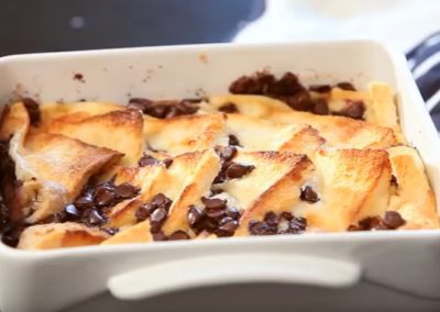 Chocolate and Banana Bread and Butter Pudding