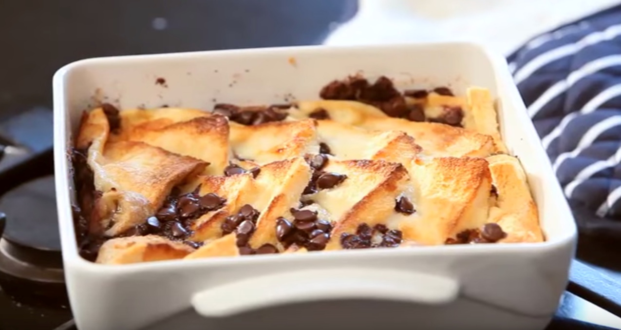 Chocolate and Banana Bread and Butter Pudding JUST MILK