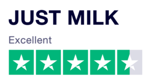 JUST MILK is rated Excellent 4.3 out of 5 on Trust Pilot