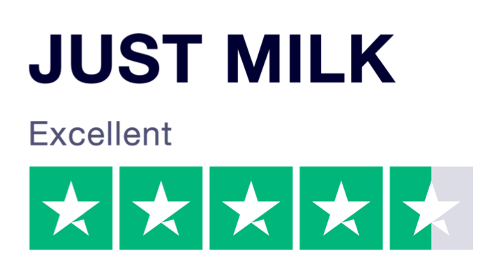 JUST MILK is rated Excellent 4.3 out of 5 on Trust Pilot