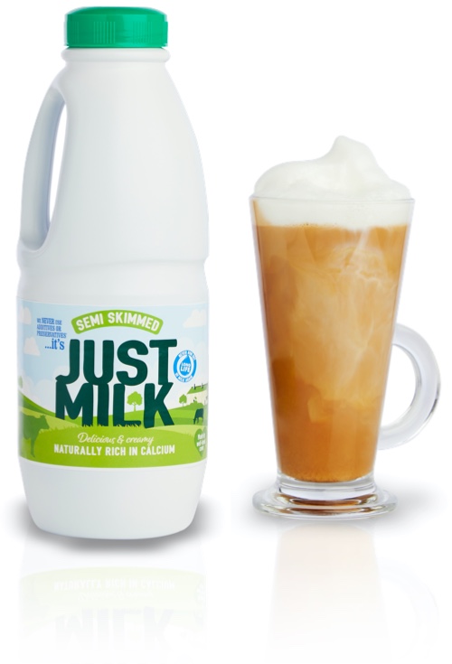 Semi-Skimmed JUST MILK perfect for frothy coffee