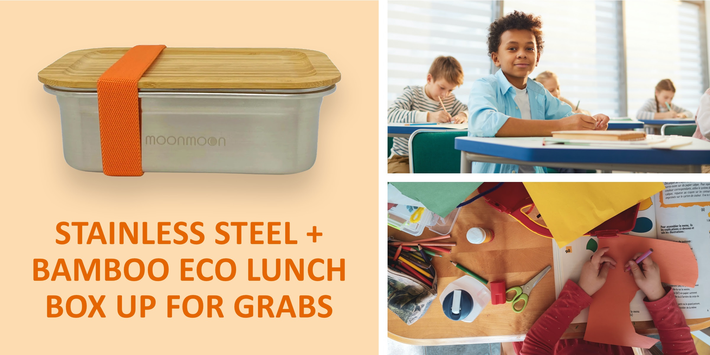 eco friendly stainless steel and bamboo lunch boxes up for grabs